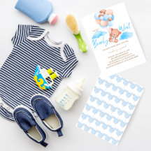 On peut attendre le Baby shower d'ours bleu