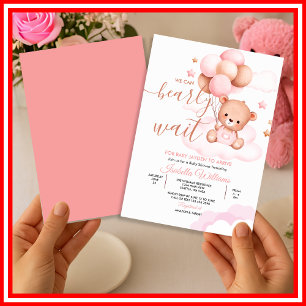 Invitation On Peut Attendre Le Baby shower D'Ours En Teddy Ro