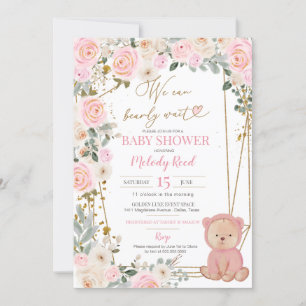 Invitation On Peut Attendre Le Baby shower D'Ours En Teddy Ro