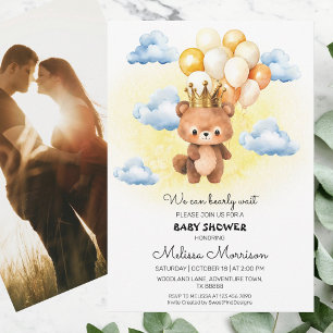 Invitation On Peut Attendre Le Prince Ours Bébé Garçon Douche