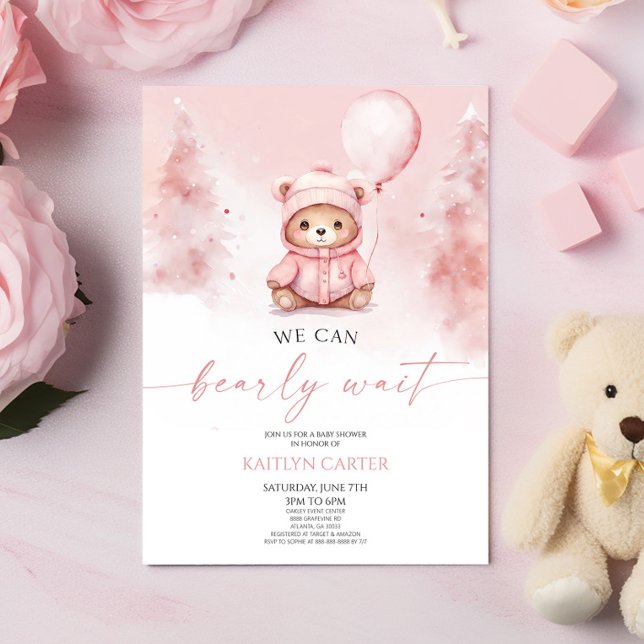 Invitation On peut attendre l'hiver Baby shower de l'ours en  (Créateur téléchargé)