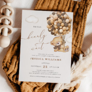 Invitation On peut attendre l'invitation Brown du Baby shower