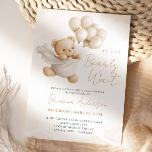 Invitation On peut attendre l'invitation Brown du Baby shower