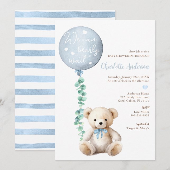 Invitation On peut attendre prématurément le Baby shower de l (Devant / Derrière)