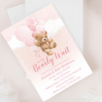 On peut attendre rose Teddy Bear Baby shower