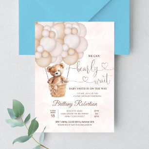 Invitation On Peut Attendre Teddy Bear Baby shower
