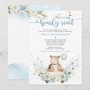 Invitation On Peut Attendre Teddy Bear Drive Par Baby shower