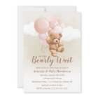 On peut attendre tôt Teddy Bear Baby shower rose