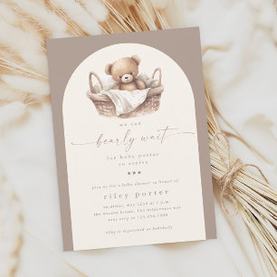 Invitation On peut attendre un Baby shower Boho neutre pour l