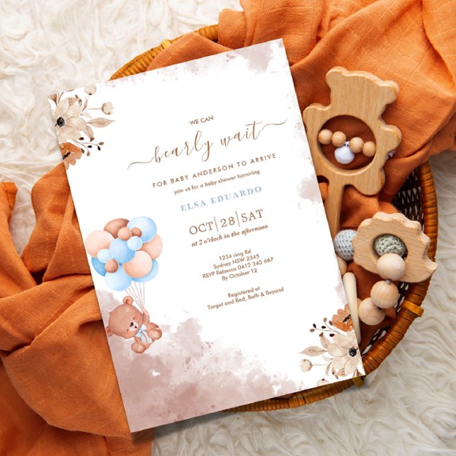 Invitation On peut attendre un baby shower charmant (Créateur téléchargé)
