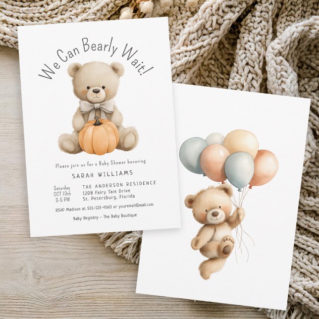 Invitation On peut attendre un joli Baby shower de garçon Cit (Available in both printed and instant download digital formats.)