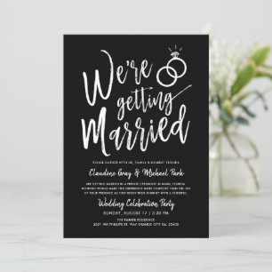 Invitation On se marie   Mariage après la fête Noir