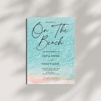 Invitation On The Beach Summer Blue Ocean tropical wedding