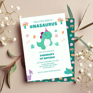 Invitation Onasaurus Little Dinosaur 1er anniversaire