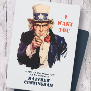 Invitation Oncle Sam Vous Veut Pour Groomsman Duty