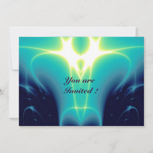 Invitation ONDES LUMINEUSES ,Bleu,Violet,Blanc