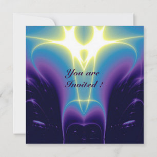 Invitation ONDES LUMINEUSES ,Bleu,Violet,Blanc