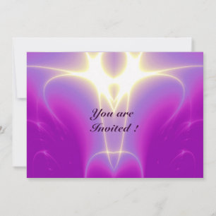 Invitation ONDES LUMINEUSES ,Bleu,Violet,Blanc