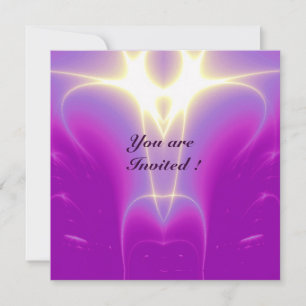 Invitation ONDES LUMINEUSES ,Rose,Fuchsia,,Violet,Blanc