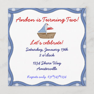 Invitation onduleuse de voilier de bord