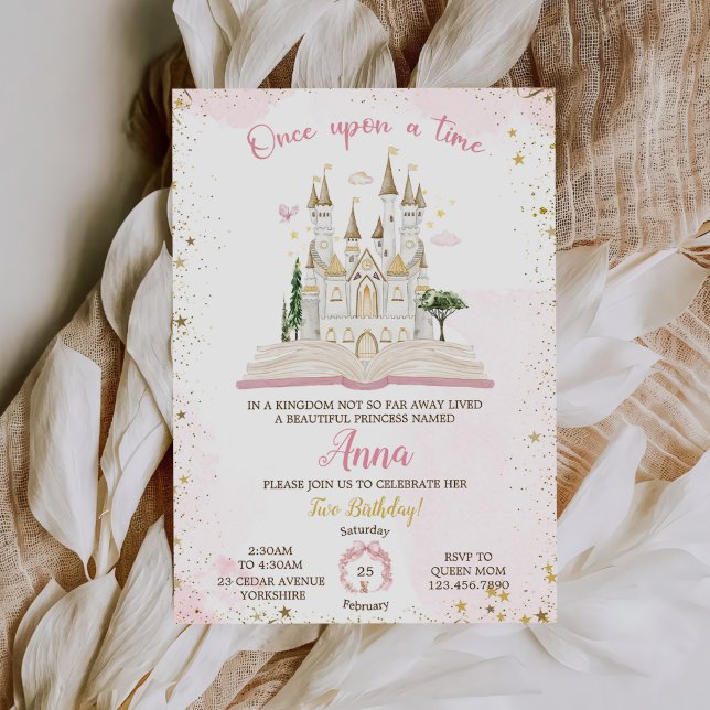 Invitation One-ce Upon A Time Princess 2nd Birthday Party (Créateur téléchargé)