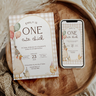 Invitation One Cute Chick Birthday This Chick is One