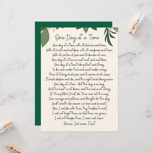Invitation One Day At A Time Annie Johnson Flint Postcard (Devant/Arrière en situation)