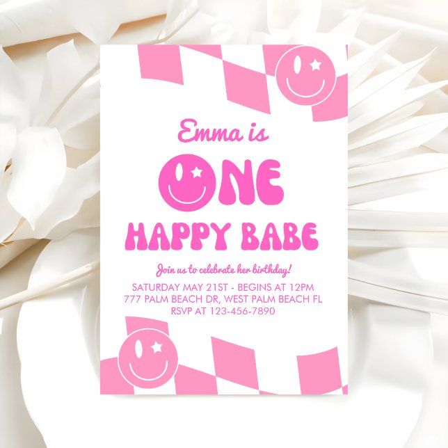 Invitation One Happy Babe Super 1er anniversaire (Créateur téléchargé)