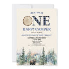 ONE Happy Camper Bear Bleu 1er anniversaire fête