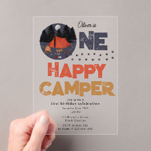 Invitation One Happy Camper pour le 1er anniversai