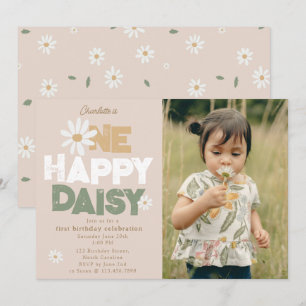 Invitation One Happy Daisy pour 1er  Premier Anniv