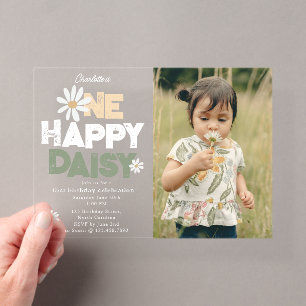 Invitation One Happy Daisy pour un Premier Anniver