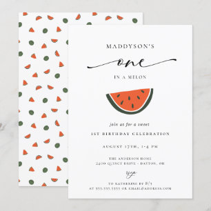Invitation One In A Melon 1er Anniversaire