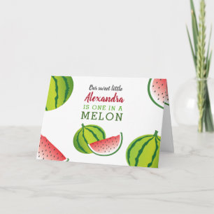 Invitation One in a Melon Photo 1er Birthday Watermelon