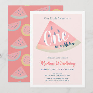 Invitation One in the Melon Watermelon Rose 1er anniversaire
