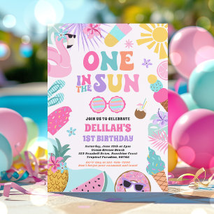 Invitation One In The Sun Tropical Beach 1st Birthday Party