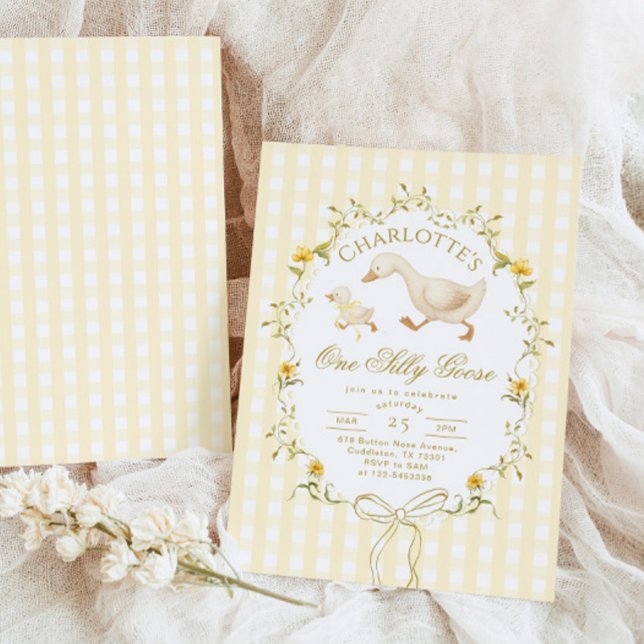 Invitation One Silly Goose Gender neutral 1st Birthday (Créateur téléchargé)