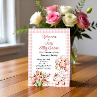 Invitation One Silly Goose Girl's First Birthday