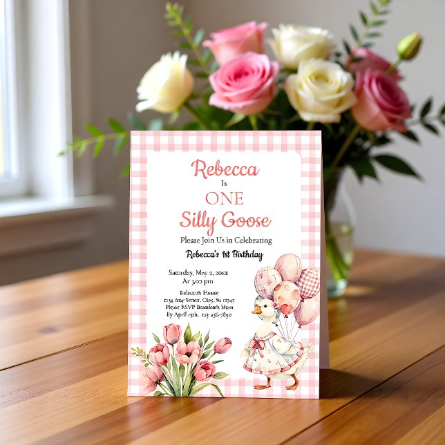 Invitation One Silly Goose Girl's First Birthday (Créateur téléchargé)