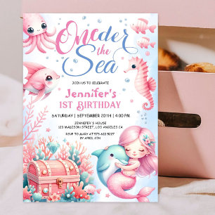 Invitation ONEder The Sea ! 1er anniversaire Pink Cute Ocean