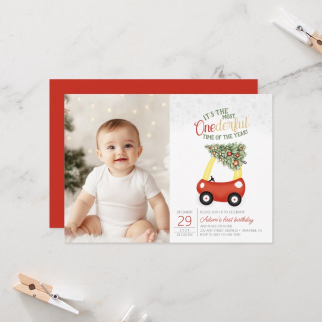 Invitation ONEderful Time Of The Year photo car 1er anniversa (Devant/Arrière en situation)