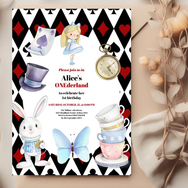 Invitation Onederland Tea Alice in Wonderland 1er anniversair (Créateur téléchargé)