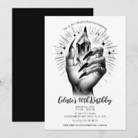Ongles Noirs Longs Énergie Cristalline Anniversair