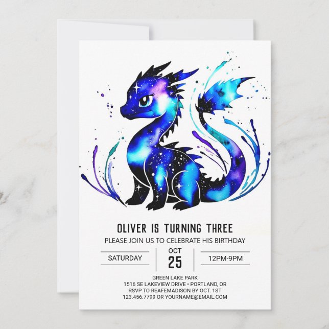 Invitation Online Majestic Dragon Digital Boy Anniversaire (Devant)