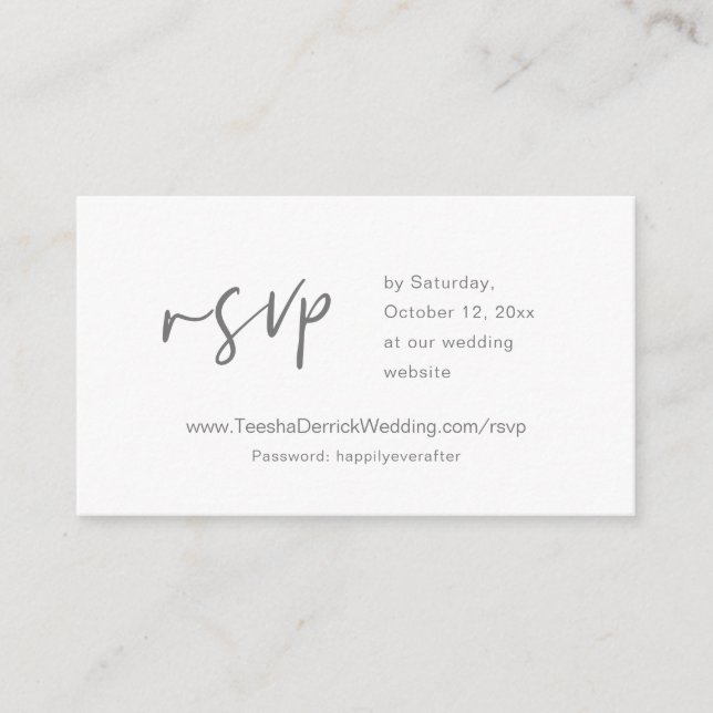 Invitation online RSVP, Wedding Website card (Front)