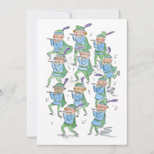 Invitation Onze joueurs de pipeau jouant