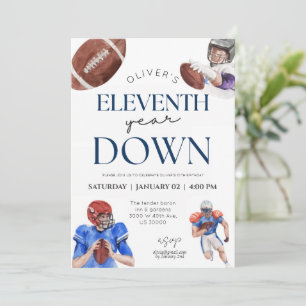 Invitation Onzième année bas football thème garçon anniversai