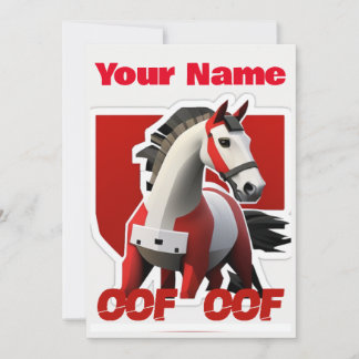 Invitation Oof Roblox Funny Mème Rouge Cheval Blanc