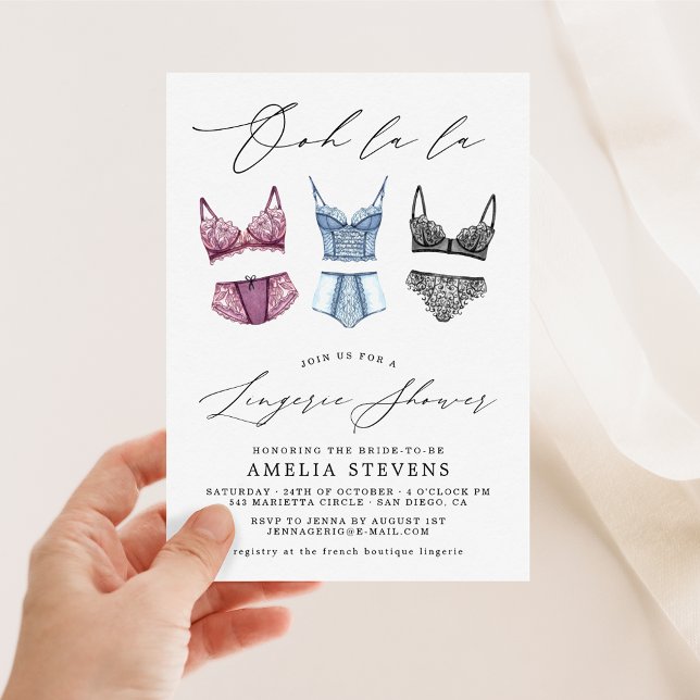 Invitation Ooh La La French Lingerie Douche (Créateur téléchargé)