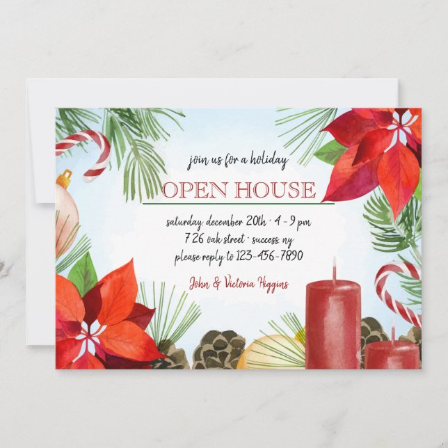 Invitation Open House Cadre Holiday (Devant)
